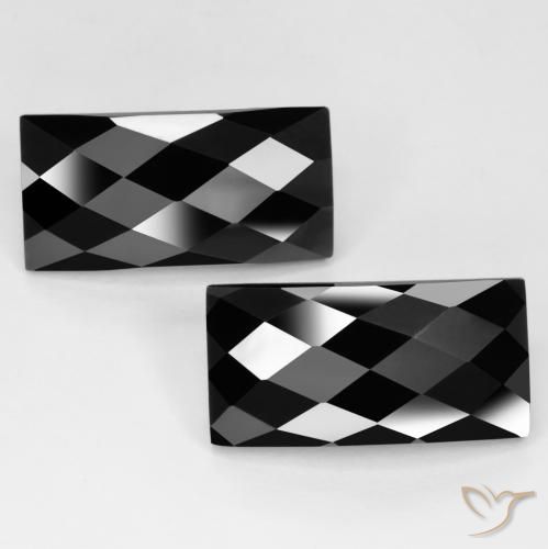 Gemme di Spinello Nero naturale da 25.09 ct, Taglio a baguette, Opaco