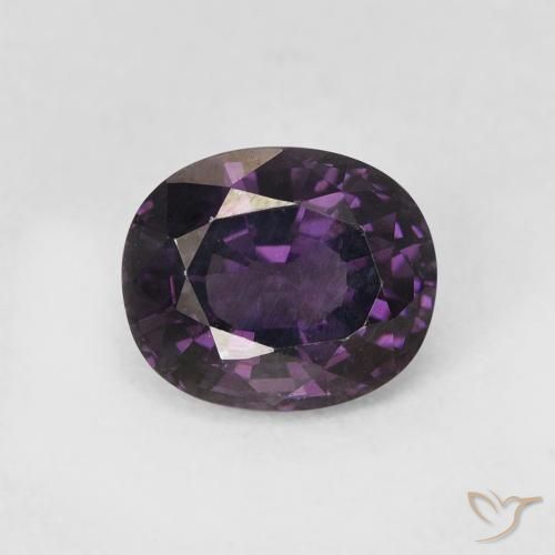 Spinello naturale viola da 1,50 ct, taglio ovale, VVS