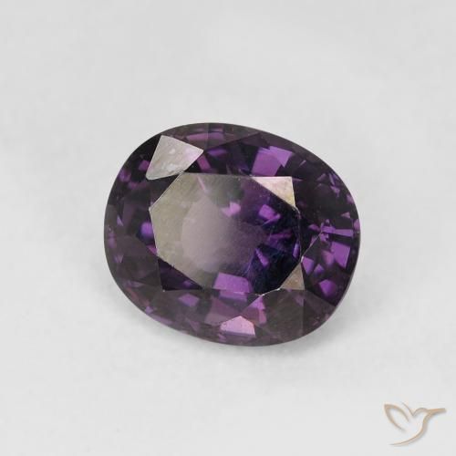 Spinello naturale viola da 1,50 ct, taglio ovale, VVS