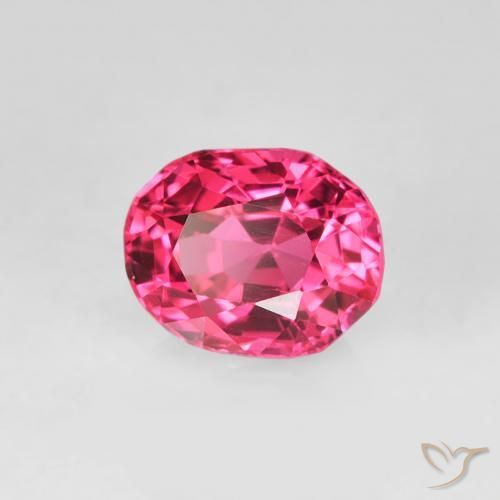 Spinello Rosa scuro naturale da 0.58 ct, Ovale, VS