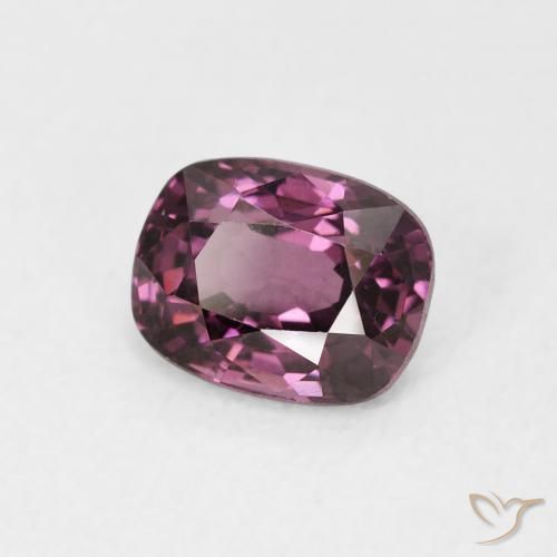 Spinello Viola rossastro naturale da 1.24 ct, Cuscino, VVS-VS