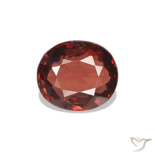 Spinello Rosso scuro naturale da 0.61 ct, Ovale, VVS