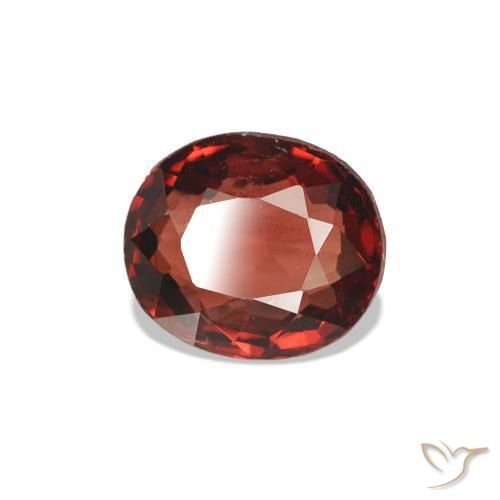 Spinello Rosso scuro naturale da 0.61 ct, Ovale, VVS