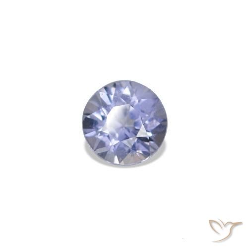 Spinello Blu violaceo chiaro naturale da 0.18 ct, Rotondo, VVS-VS
