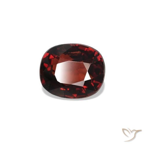 Spinello Rosso scuro naturale da 0.58 ct, Taglio a cuscino, VVS-VS