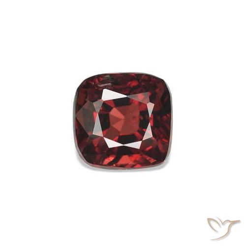 Spinello Rosso Sangue Profondo naturale da 0.81 ct, Taglio a cuscino, VVS-VS