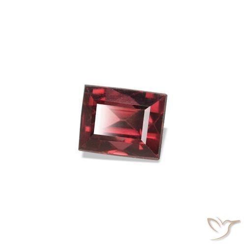 Spinello Rosso scuro naturale da 0.36 ct, Taglio a baguette, VVS-VS