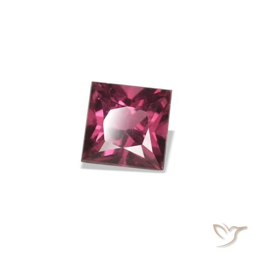 Spinello Rosso purpureo naturale da 0.18 ct, Quadrato, VVS-VS