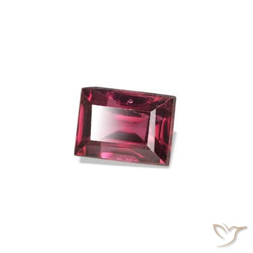 Spinello Rosso purpureo naturale da 0.26 ct, Taglio a baguette, VS
