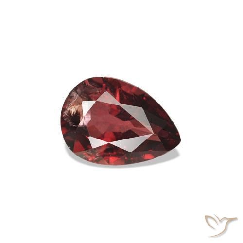 Spinello Rosso scuro naturale da 0.45 ct, Forma a pera, VS-SI