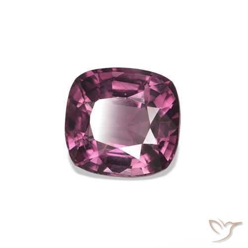 Spinello Lampone Rosso Viola naturale da 1.10 ct, Taglio a cuscino, VS
