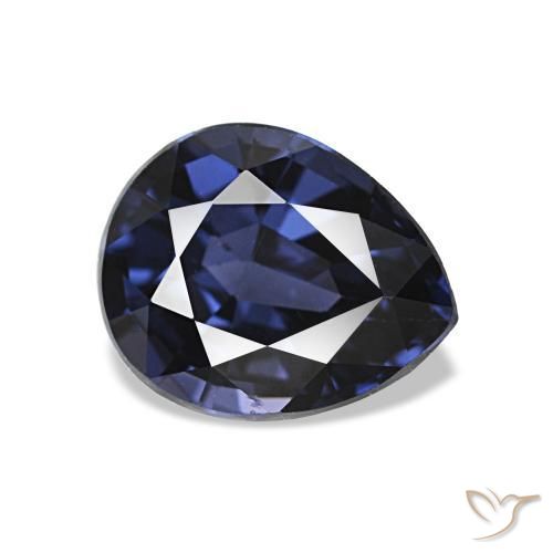 Spinello Blu navy naturale da 1.78 ct, Forma a pera, VVS