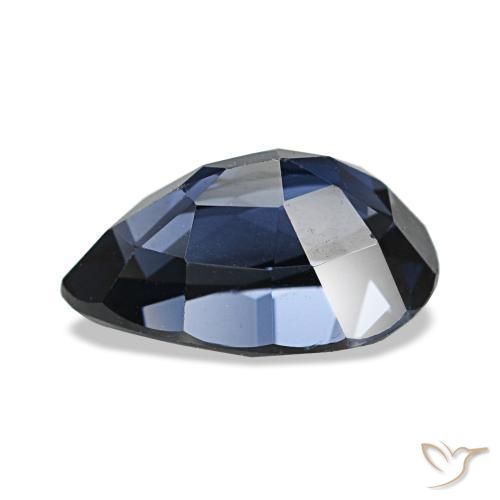 Spinello Blu scuro naturale da 2.11 ct, Forma a pera, VVS