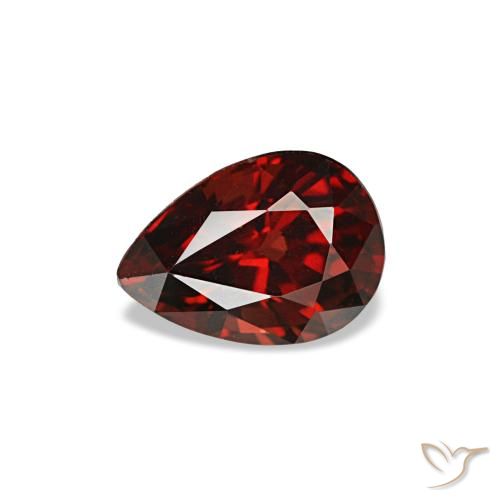 Spinello Rosso scuro naturale da 0.59 ct, Forma a pera, VVS-VS