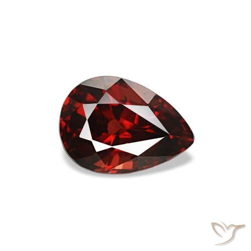Spinello Rosso scuro naturale da 0.59 ct, Forma a pera, VVS-VS