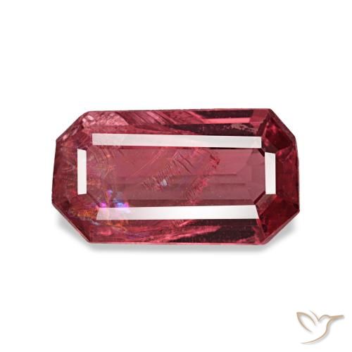 Spinello naturale rosso da 0,83 ct, taglio smeraldo, SI