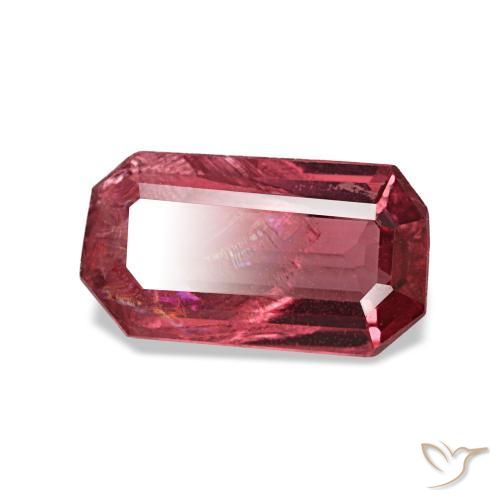 Spinello naturale rosso da 0,83 ct, taglio smeraldo, SI