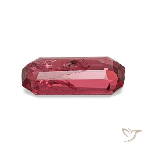 Spinello naturale rosso da 0,83 ct, taglio smeraldo, SI