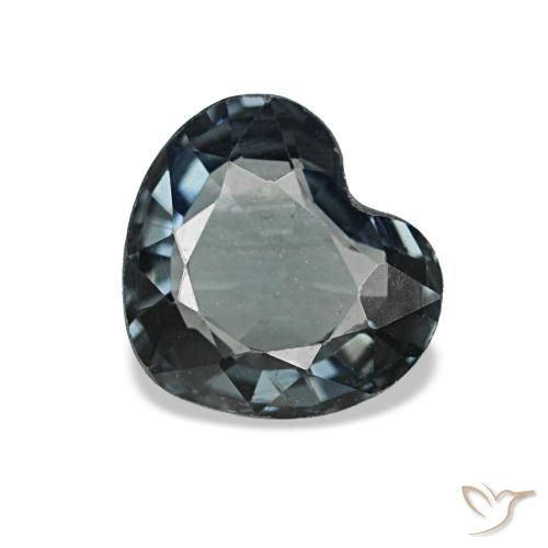 Spinello naturale grigio da 0,80 ct, a forma di cuore, VVS