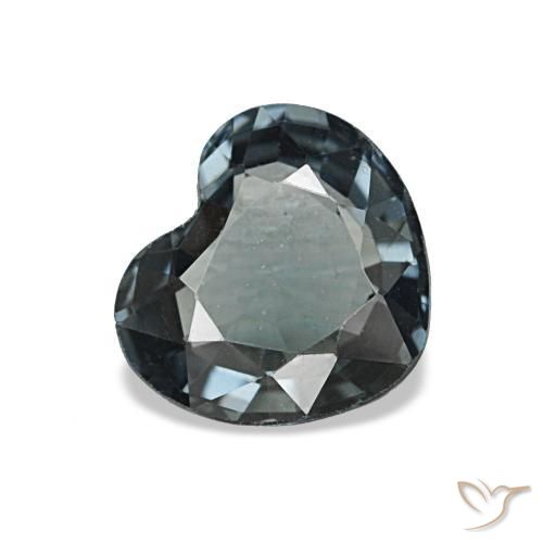 Spinello naturale grigio da 0,80 ct, a forma di cuore, VVS