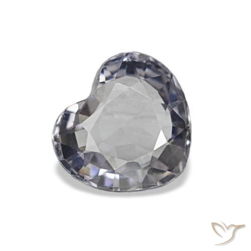 Spinello naturale grigio da 0,70 ct, a forma di cuore, VVS