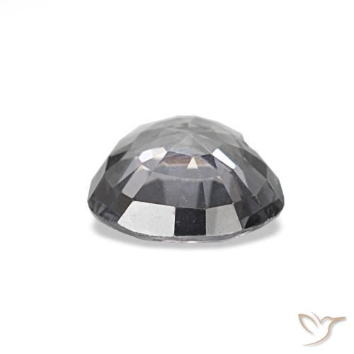 Spinello naturale grigio da 0,70 ct, a forma di cuore, VVS
