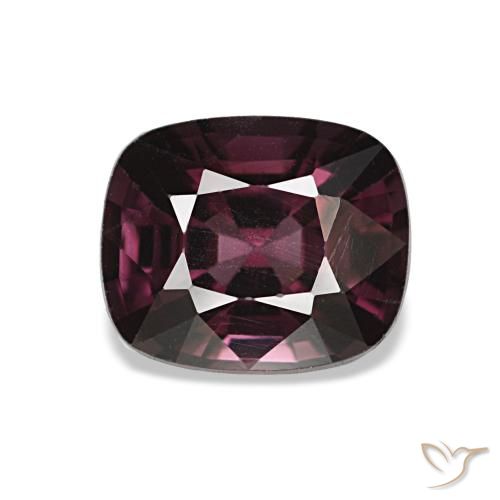 Spinello naturale porpora da 1,49 ct, taglio a cuscino, VVS-VS