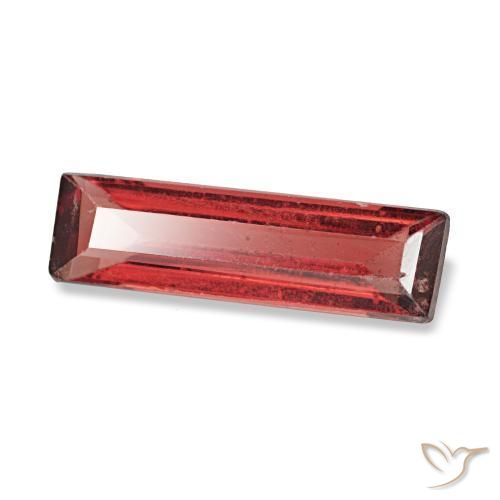 Spinello naturale rosso da 0,72 ct, baguette, VVS-VS