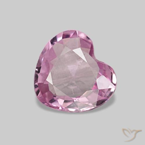 Spinello naturale rosa da 0,65 ct, a forma di cuore, VVS-VS
