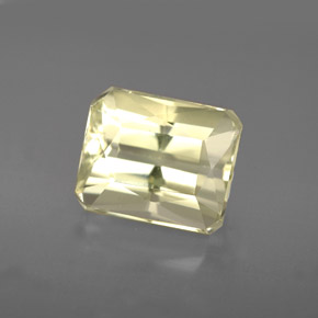 Spodumene naturale giallo da 5,34 ct, taglio smeraldo, VVS-VS