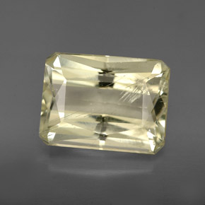 Spodumene Giallo chiaro naturale da 6.86 ct, Taglio smeraldo, VS-SI