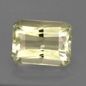 Spodumene naturale giallo da 7,03 ct, taglio smeraldo, VS