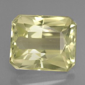 Spodumene giallo chiaro naturale da 7,74 ct, taglio smeraldo, VVS-VS