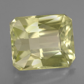 Spodumene giallo chiaro naturale da 7,74 ct, taglio smeraldo, VVS-VS