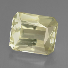 Spodumene naturale giallo da 5,79 ct, taglio smeraldo, VVS-VS