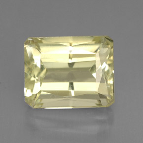 Spodumene naturale giallo da 5,03 ct, taglio smeraldo, VVS-VS