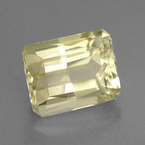 Spodumene naturale giallo da 5,03 ct, taglio smeraldo, VVS-VS