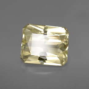 Spodumene naturale giallo da 5,10 ct, taglio smeraldo, VS