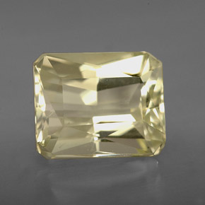 Spodumene naturale giallo da 5,90 ct, taglio smeraldo, VS