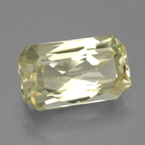 Spodumene naturale giallo da 6,78 ct, taglio smeraldo, SI
