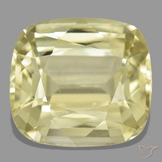 38.30ct giallo spodumene, cuscino, VVS