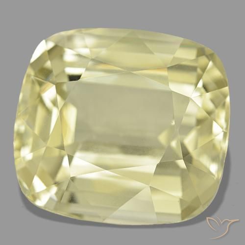 Spodumene naturale giallo da 38,30 ct, taglio a cuscino, VVS