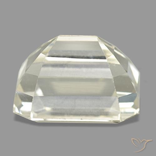 Spodumene naturale giallo da 6,86 ct, taglio smeraldo, VVS