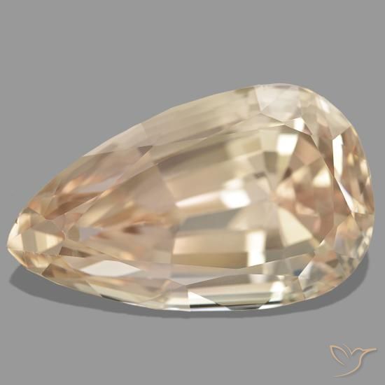 Spodumene naturale arancione da 61,88 ct, taglio a pera, VS