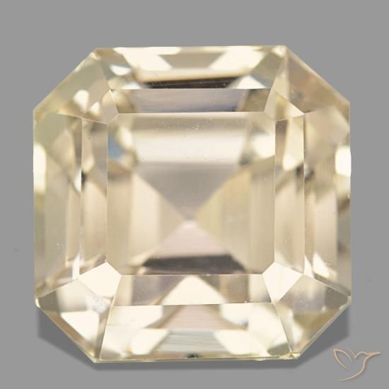 Spodumene naturale dorato da 21,88 ct, taglio smeraldo, VVS-VS