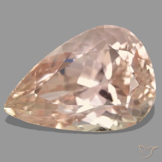 Spodumene naturale rosa da 42,64 ct, taglio a pera, VS