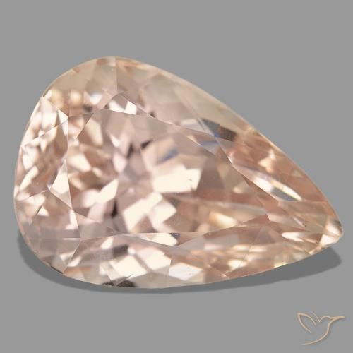 Spodumene naturale rosa da 42,64 ct, taglio a pera, VS