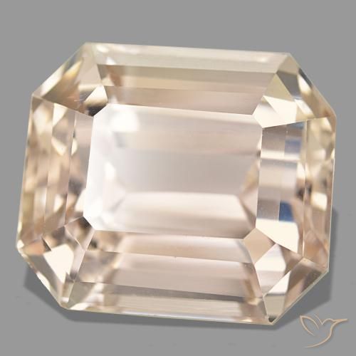 Spodumene naturale arancione da 33,32 ct, taglio smeraldo, VVS-VS