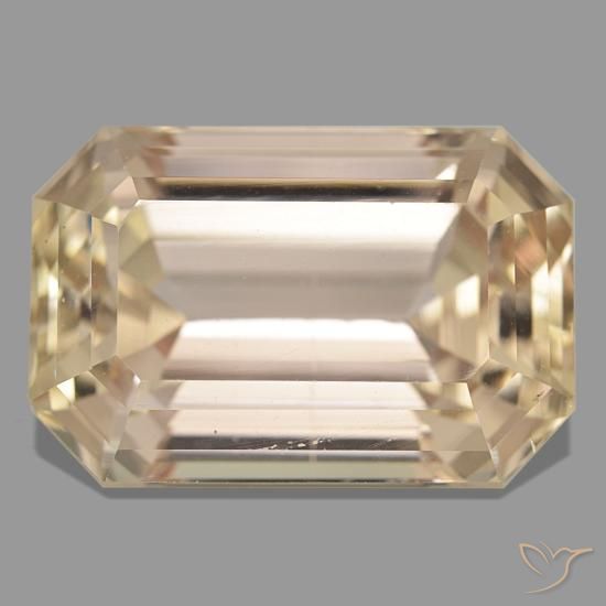 47.04ct arancione spodumene, taglio smeraldo, VS