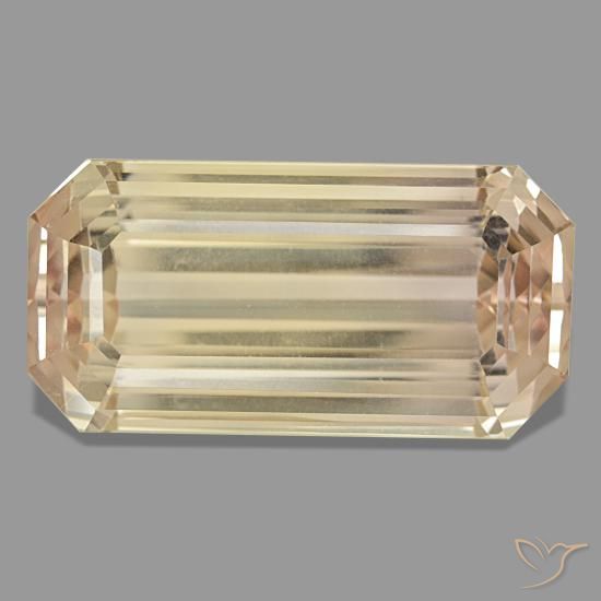 Spodumene naturale arancione da 122,78 ct, taglio smeraldo, VVS